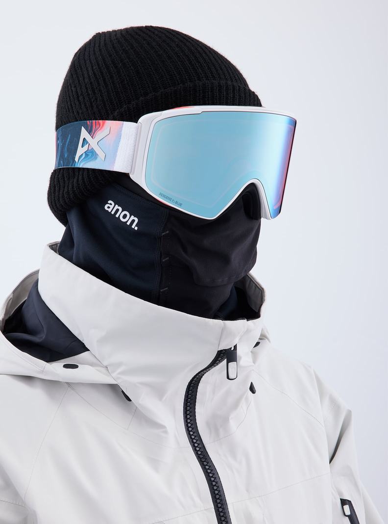 Burton Anon M4S Low Bridge Fit Goggles (Cylindrical) + Bonus Lens + MFI® FACE MASK Okuliare Damske Modre Ruzove | 64250-EHBJ