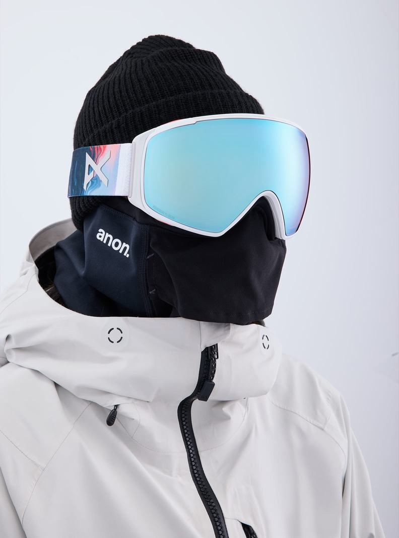 Burton Anon M4S Low Bridge Fit Goggles (Toric) + Bonus Lens + MFI® FACE MASK Okuliare Panske Modre Ruzove | 68074-PQZG