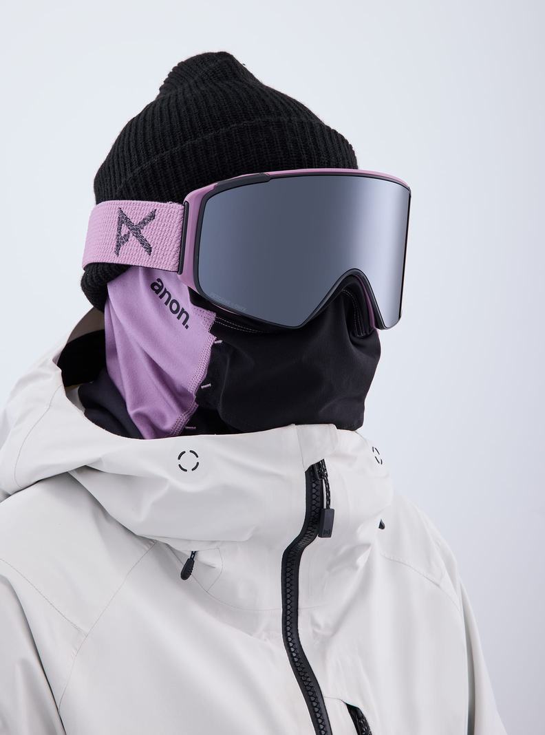 Burton Anon M4S Low Bridge Fit Goggles (Cylindrical) + Bonus Lens + MFI® FACE MASK Okuliare Panske Nachový Oranžové Čierne | 85391-PMFQ
