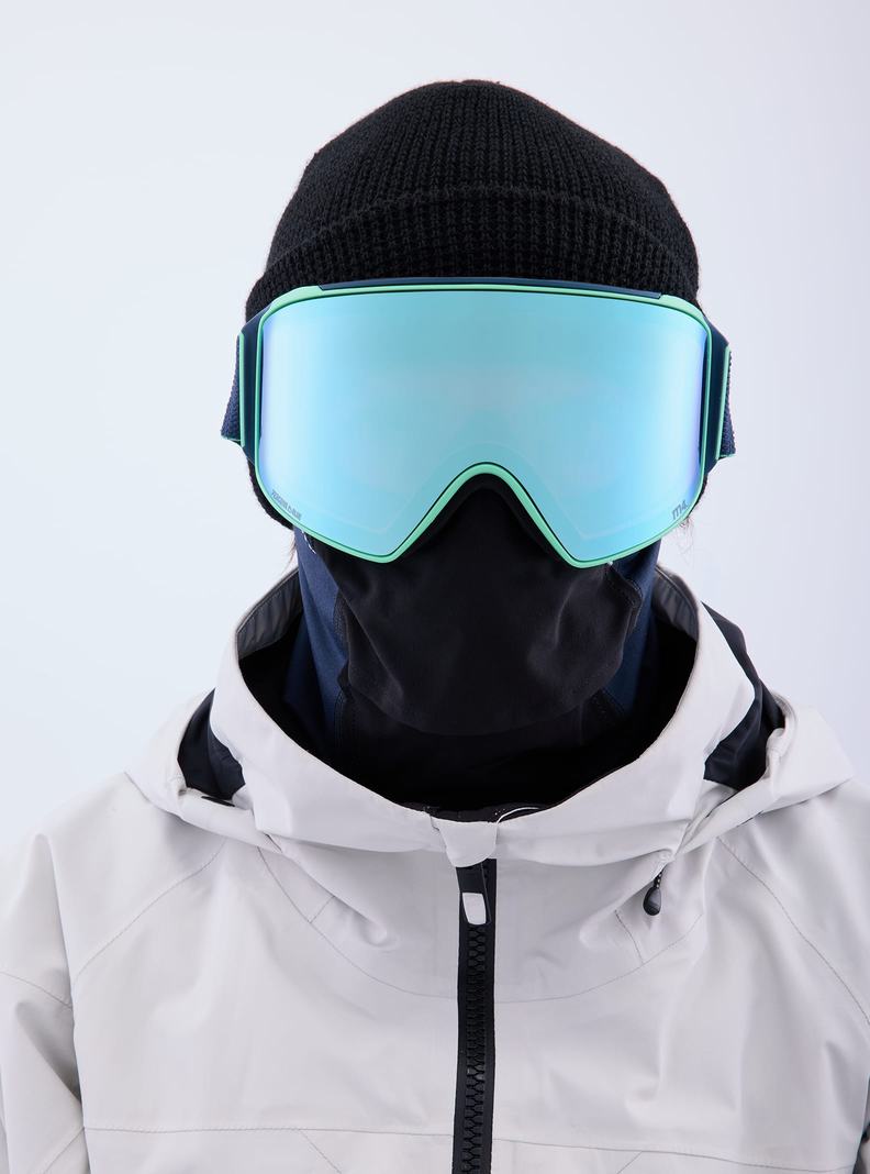 Burton Anon M4 Goggles (Cylindrical) + Bonus Lens + MFI® Face Mask Okuliare Panske Námornícka Modrá Modre Ruzove | 07814-CXGN