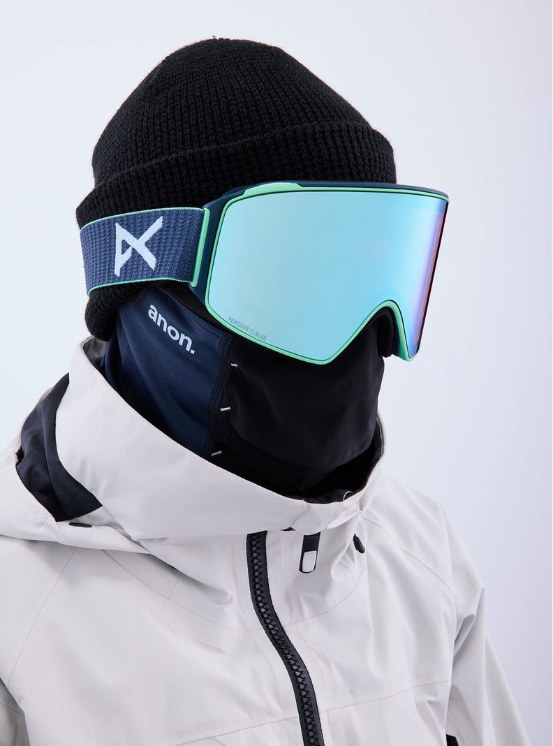 Burton Anon M4 Goggles (Cylindrical) + Bonus Lens + MFI® Face Mask Okuliare Panske Námornícka Modrá Modre Ruzove | 07814-CXGN