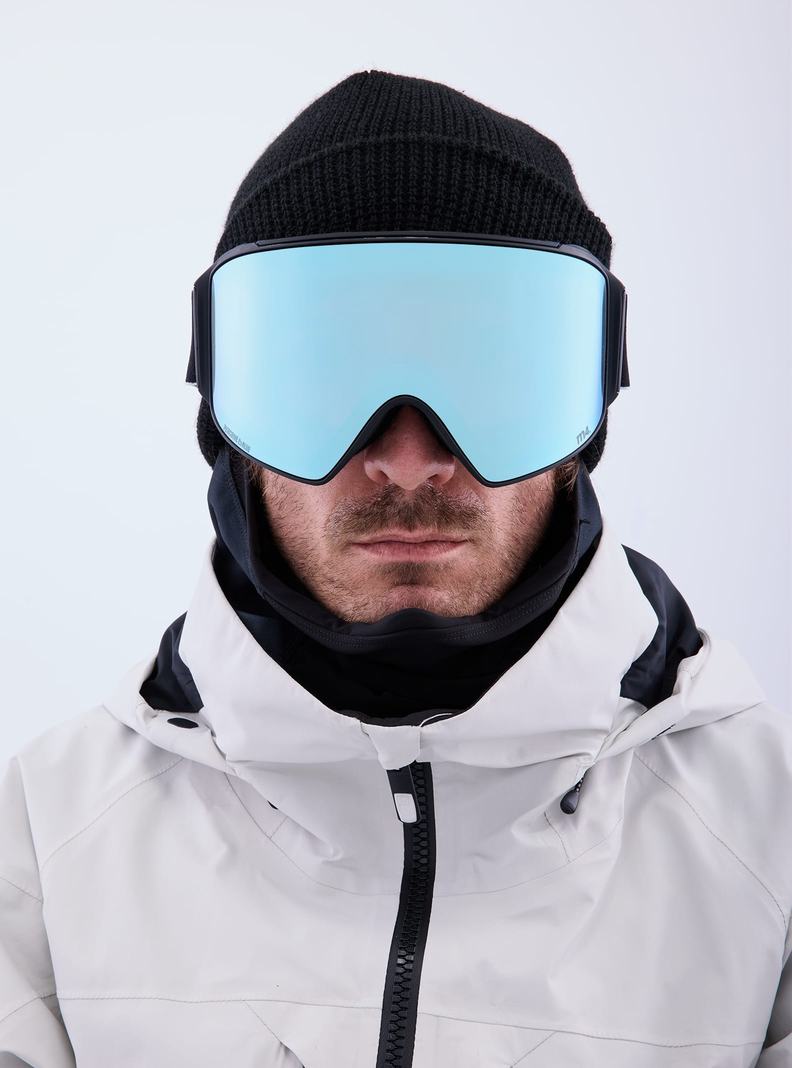 Burton Anon M4 Goggles (Cylindrical) + Bonus Lens + MFI® Face Mask Okuliare Panske Čierne Modre Ruzove | 14823-LVGR