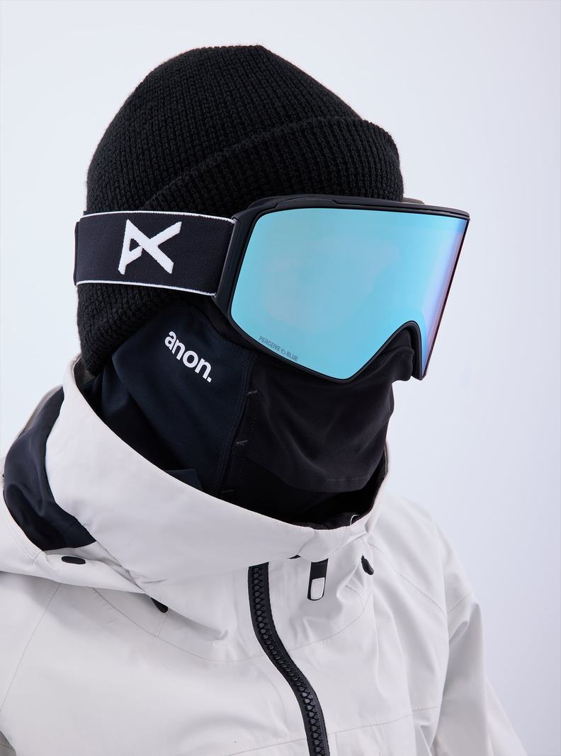 Burton Anon M4 Goggles (Cylindrical) + Bonus Lens + MFI® Face Mask Okuliare Damske Čierne Modre Ruzove | 16025-KNBP