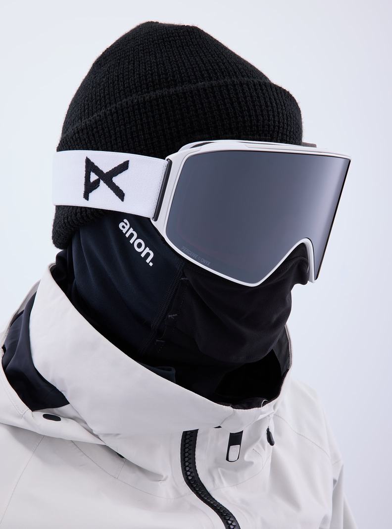 Burton Anon M4 Goggles (Cylindrical) + Bonus Lens + MFI® Face Mask Okuliare Panske Biele Oranžové Čierne Nachový | 36019-ZDRA