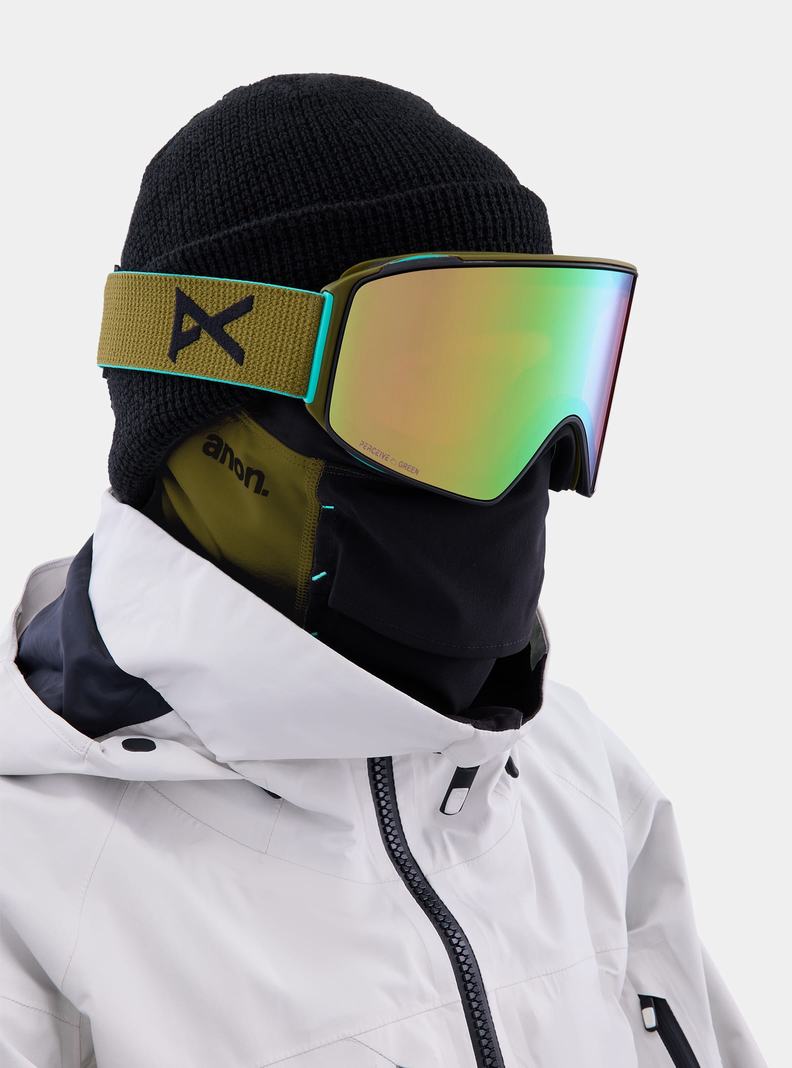 Burton Anon M4 Goggles (Cylindrical) + Bonus Lens + MFI® Face Mask Okuliare Damske Zelene Ruzove | 49562-EKTD