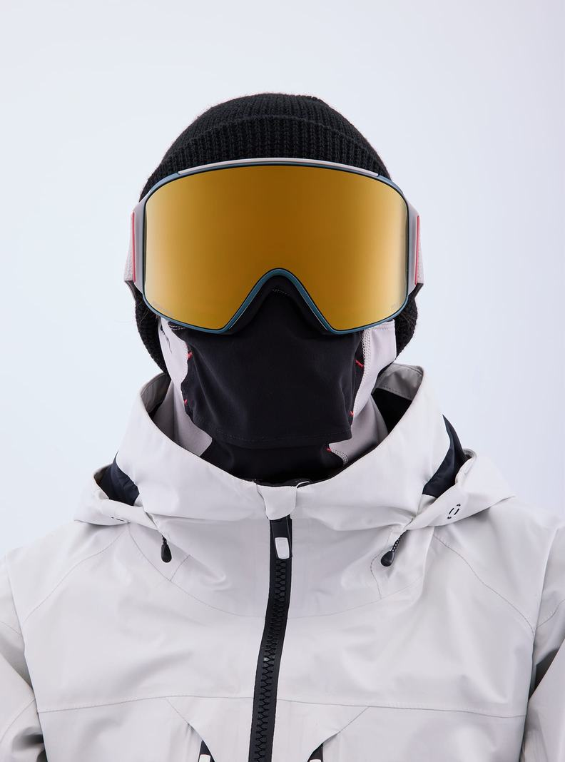 Burton Anon M4 Goggles (Cylindrical) + Bonus Lens + MFI® Face Mask Okuliare Panske Siva Oranžové | 59206-ONZE
