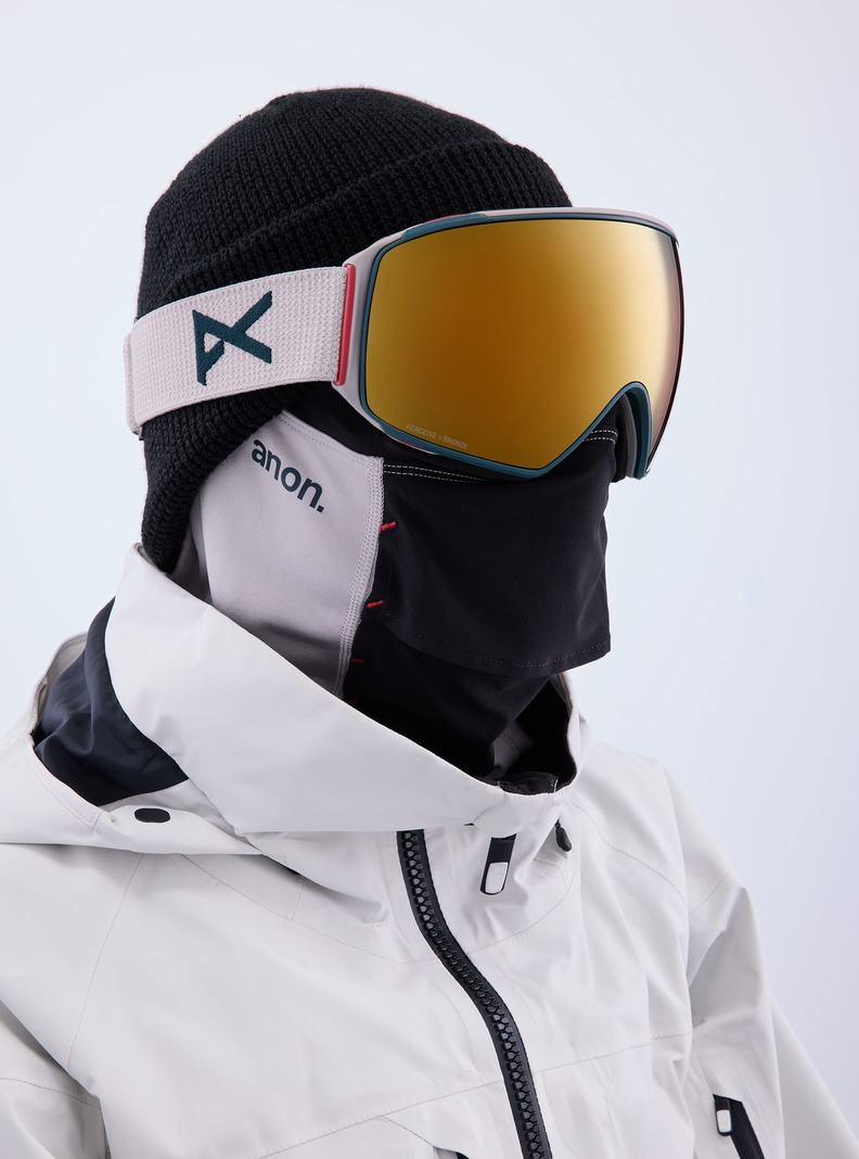 Burton Anon M4 Goggles (Toric) + Bonus Lens + MFI® Face Mask Okuliare Panske Siva Oranžové | 09384-JTCQ
