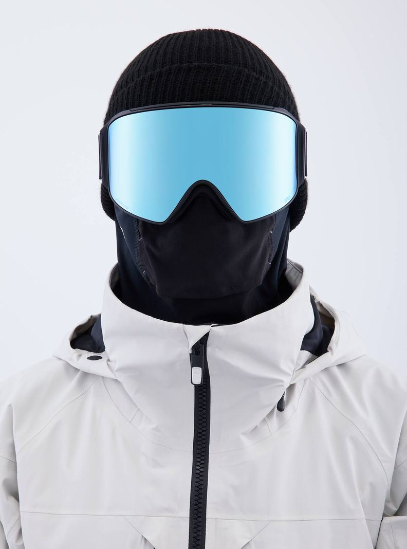 Burton Anon M4 Low Bridge Fit Goggles (Cylindrical) + Bonus Lens + MFI® Face Mask Okuliare Panske Čierne Modre Ruzove | 45172-XZAB