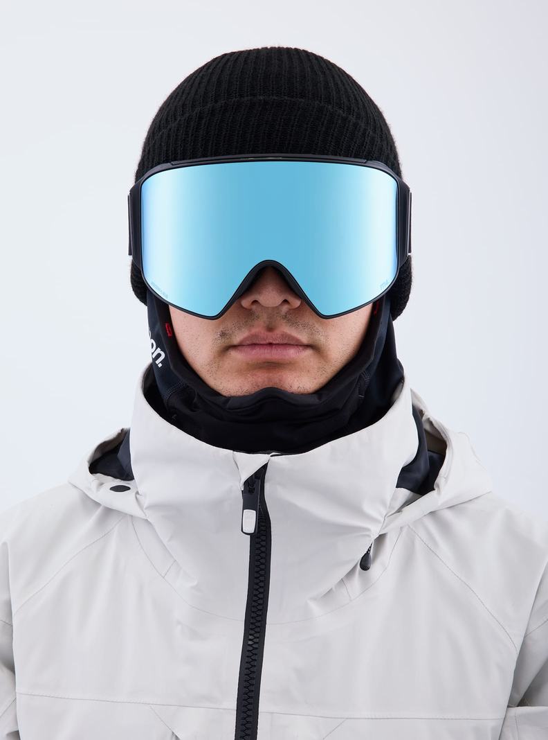 Burton Anon M4 Low Bridge Fit Goggles (Cylindrical) + Bonus Lens + MFI® Face Mask Okuliare Panske Čierne Modre Ruzove | 45172-XZAB
