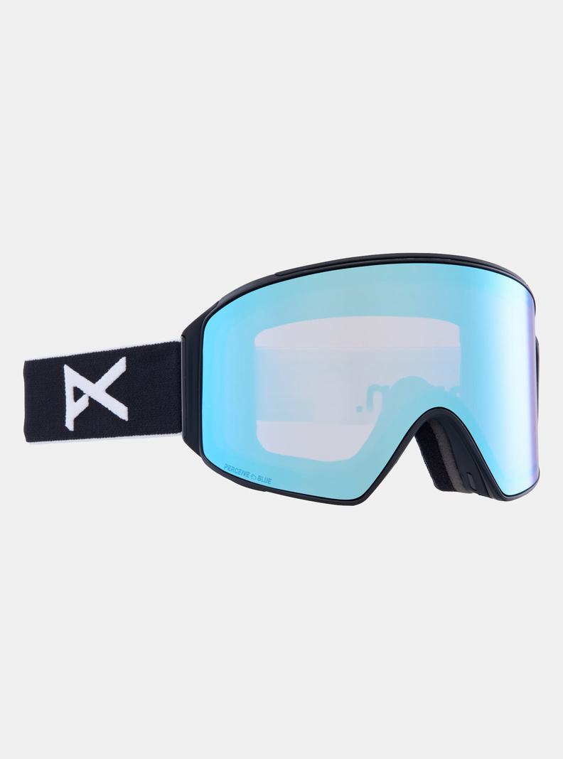 Burton Anon M4 Low Bridge Fit Goggles (Cylindrical) + Bonus Lens + MFI® Face Mask Okuliare Panske Čierne Modre Ruzove | 45172-XZAB