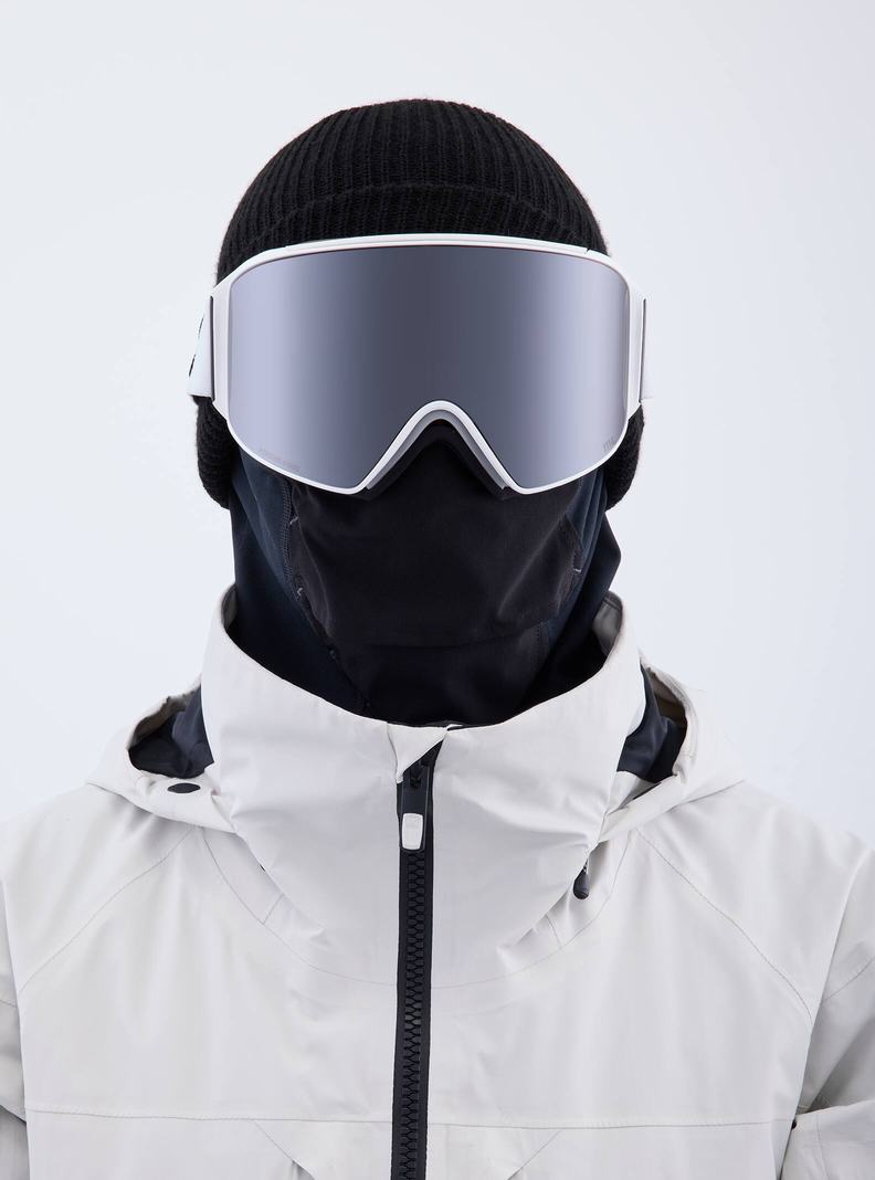 Burton Anon M4 Low Bridge Fit Goggles (Cylindrical) + Bonus Lens + MFI® Face Mask Okuliare Damske Biele Oranžové Čierne Nachový | 49057-PBOJ