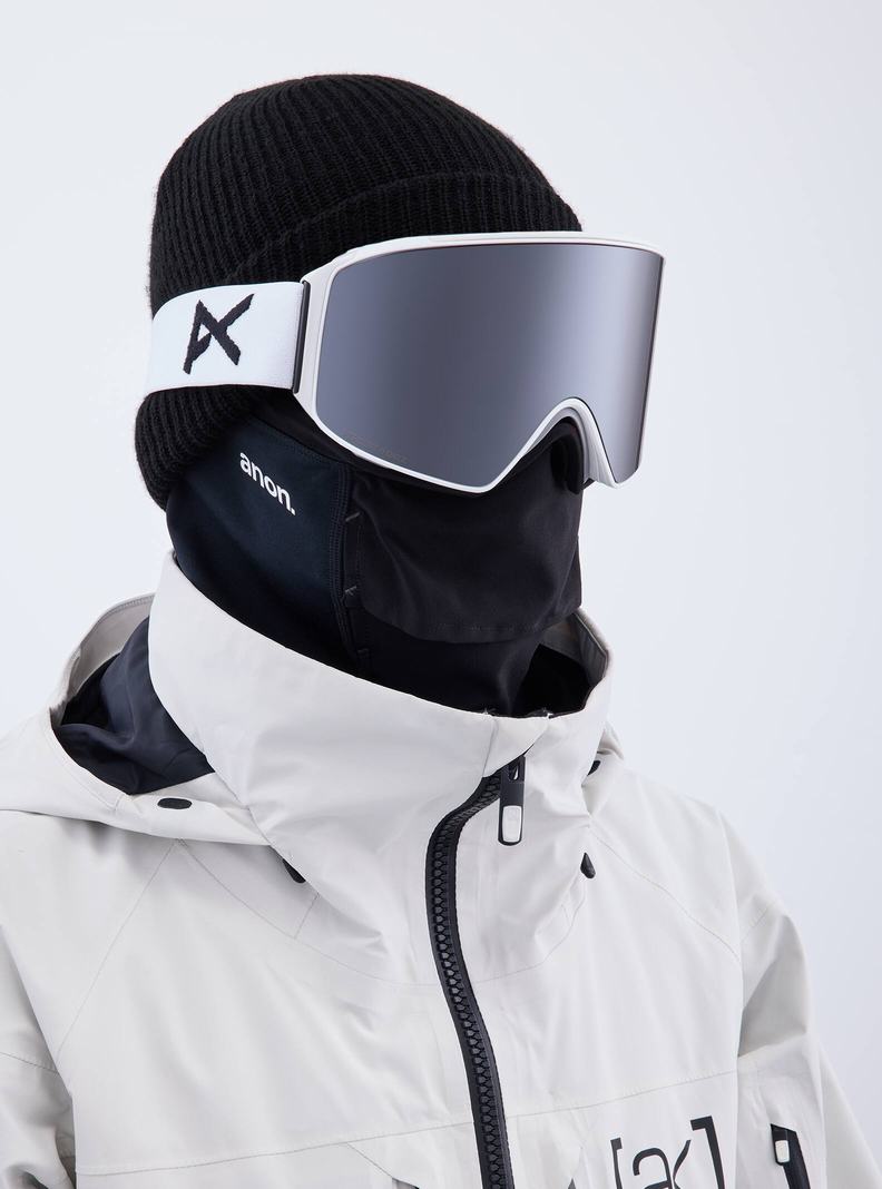 Burton Anon M4 Low Bridge Fit Goggles (Cylindrical) + Bonus Lens + MFI® Face Mask Okuliare Damske Biele Oranžové Čierne Nachový | 49057-PBOJ