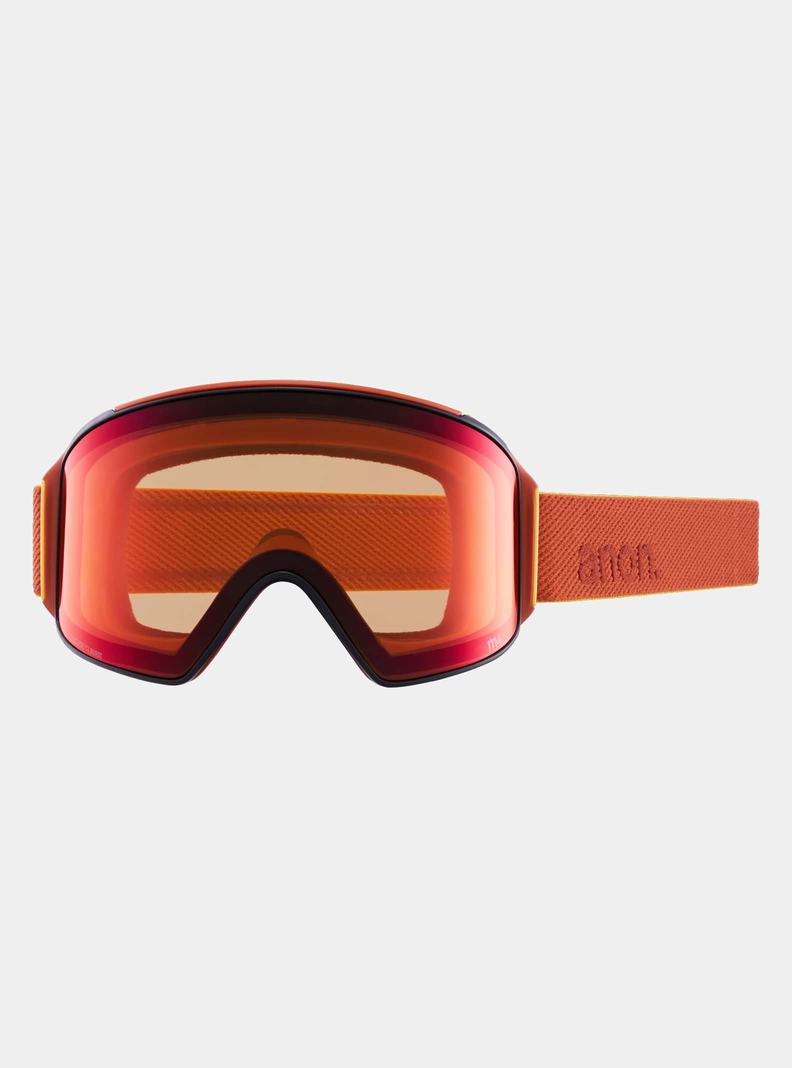 Burton Anon M4 Low Bridge Fit Goggles (Cylindrical) + Bonus Lens + MFI® Face Mask Okuliare Panske Oranžové Čierne Nachový | 62589-RQME