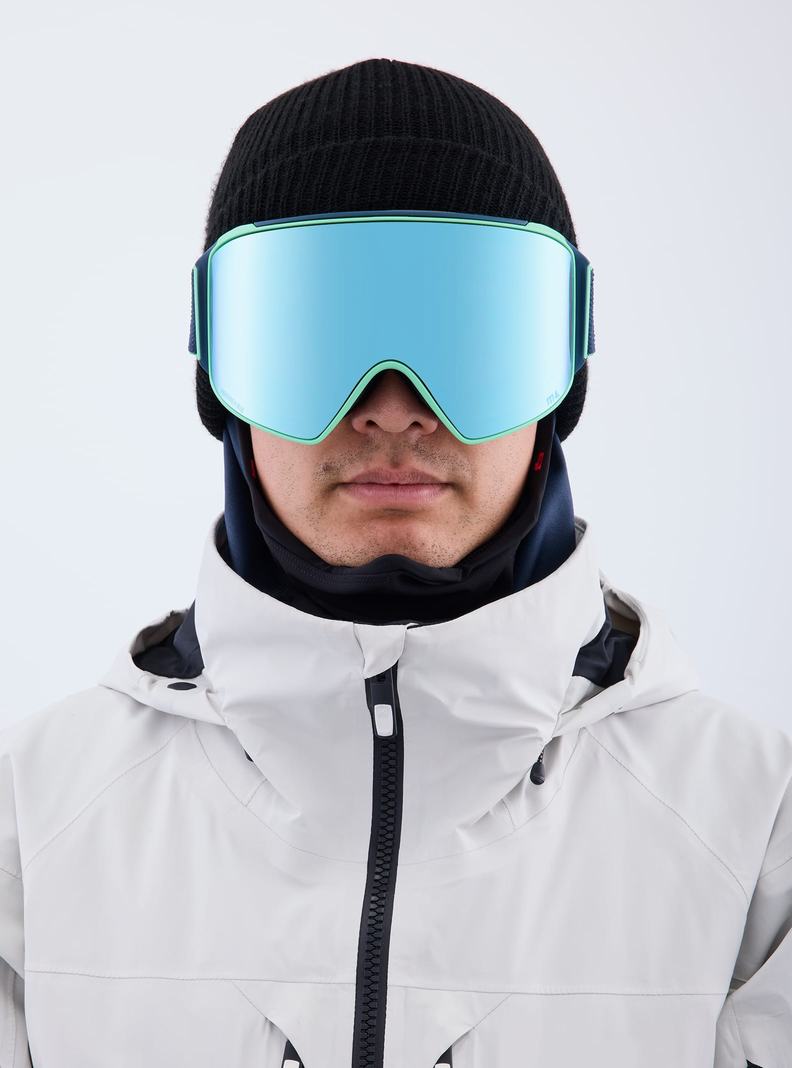 Burton Anon M4 Low Bridge Fit Goggles (Cylindrical) + Bonus Lens + MFI® Face Mask Okuliare Damske Námornícka Modrá Modre Ruzove | 86170-VOFD