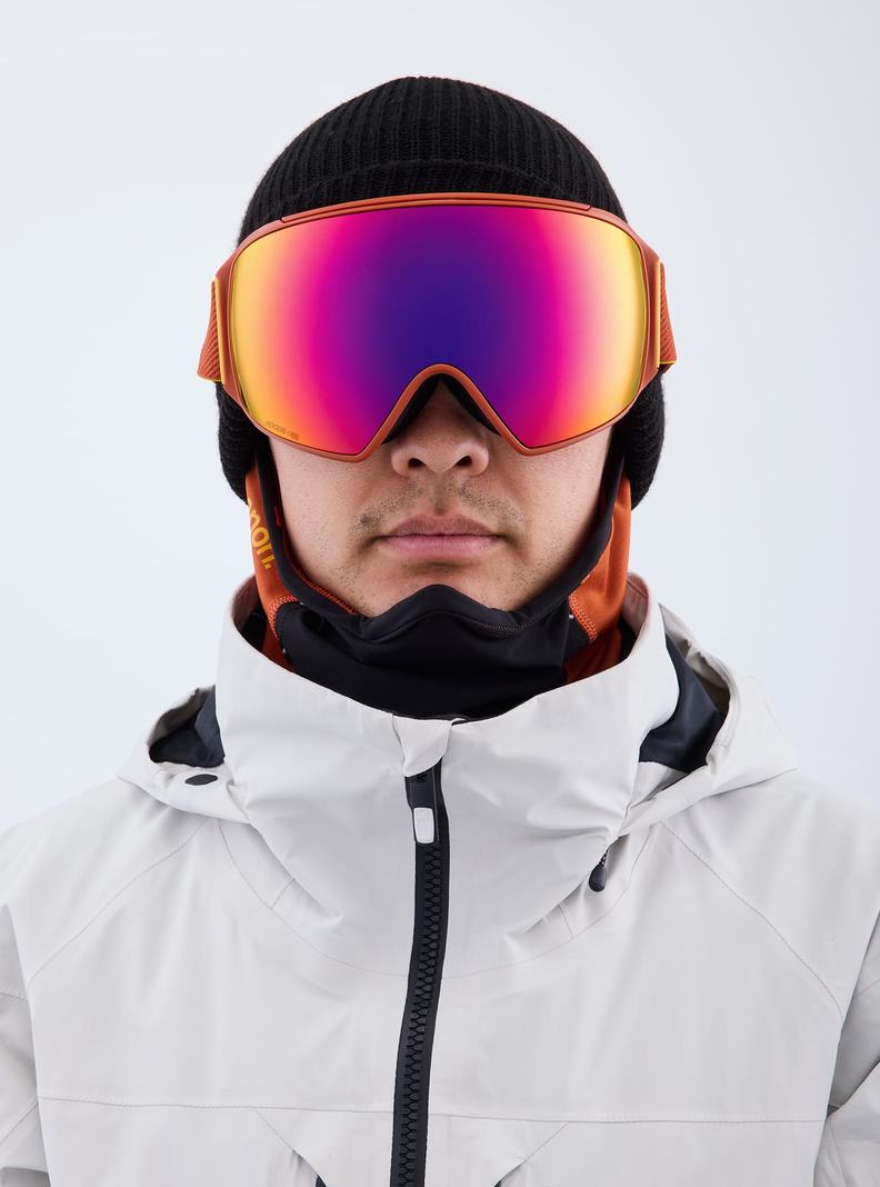 Burton Anon M4 Low Bridge Fit Goggles (Toric) + Bonus Lens + MFI® Face Mask Okuliare Damske Oranžové Červené | 49206-NFJR