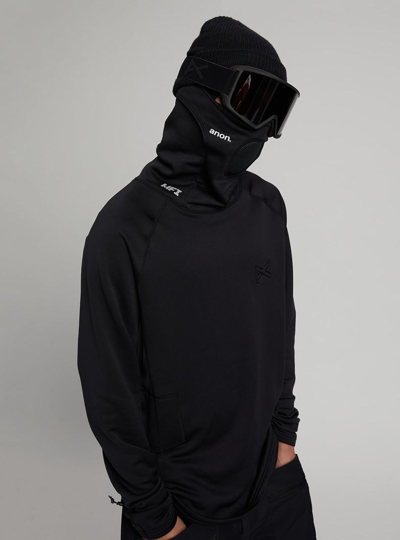 Burton Anon MFI® Power Dry® Long Sleeve Balaclava Mikina Panske Čierne | 35027-TGBZ