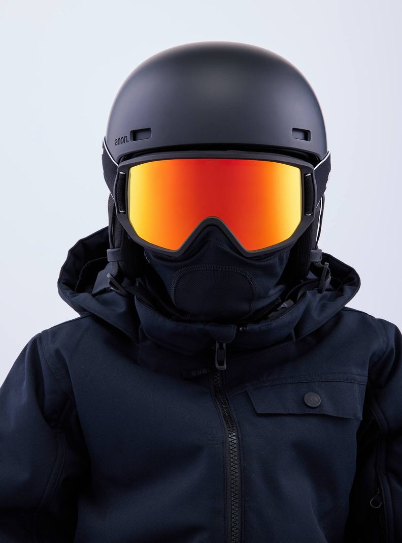 Burton Anon Relapse Jr. Goggles + MFI® Face Mask Okuliare Detske Čierne Červené | 23059-AJRF