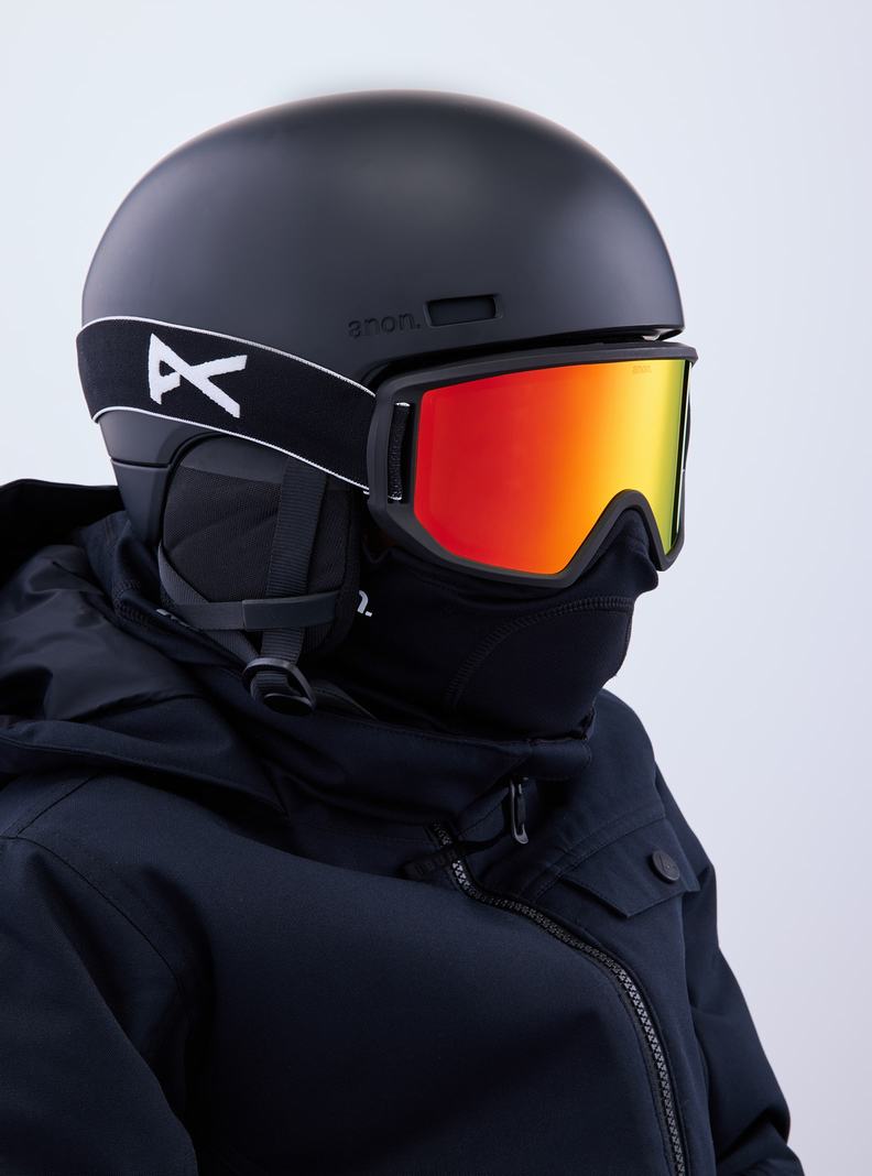 Burton Anon Relapse Jr. Goggles + MFI® Face Mask Okuliare Detske Čierne Červené | 23059-AJRF