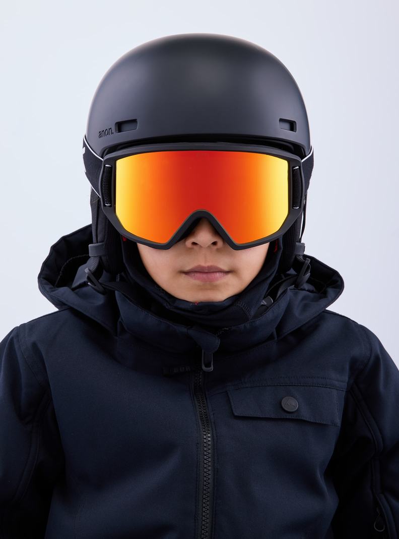 Burton Anon Relapse Jr. Goggles + MFI® Face Mask Okuliare Detske Čierne Červené | 23059-AJRF