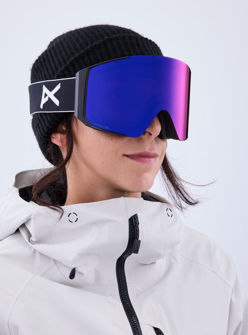 Burton Anon Sync Goggles + Bonus Lens Okuliare Panske Čierne Oranžové Červené | 43701-TRGZ