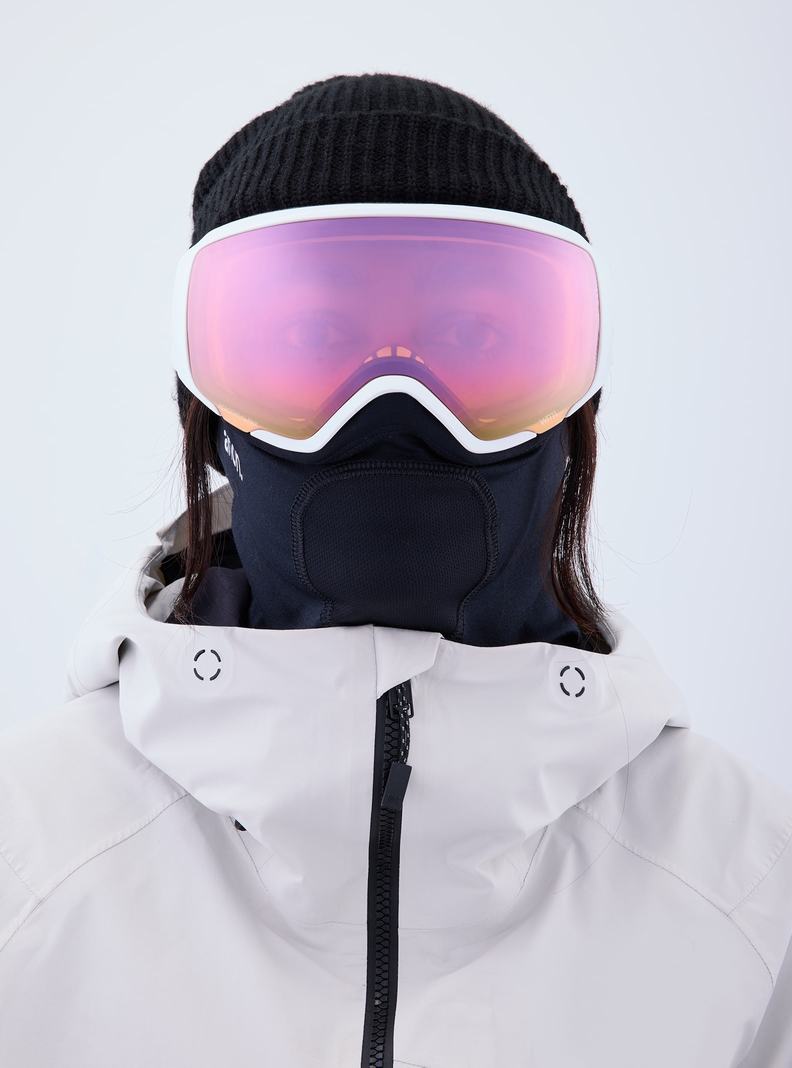 Burton Anon WM1 Goggles + Bonus Lens + MFI® Face Mask Okuliare Panske Biele Ruzove Modre | 36082-VRZH
