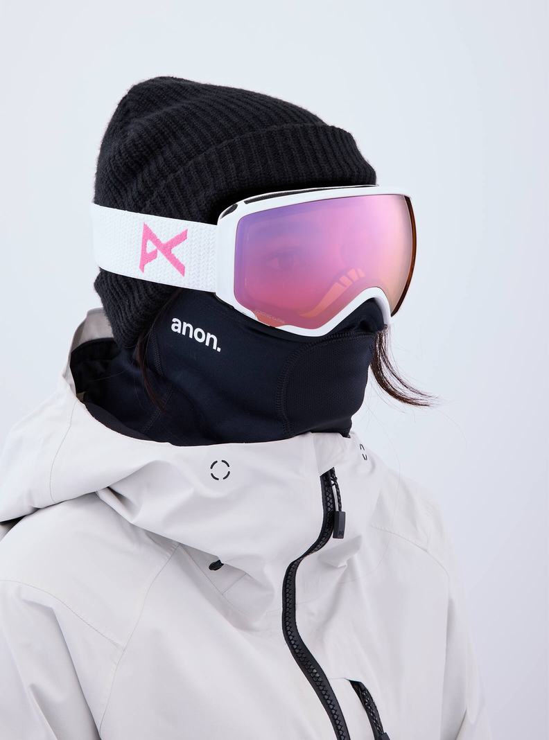 Burton Anon WM1 Goggles + Bonus Lens + MFI® Face Mask Okuliare Panske Biele Ruzove Modre | 36082-VRZH