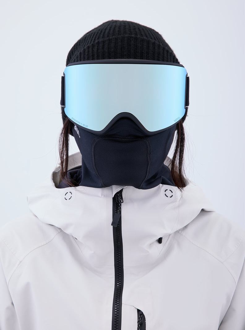 Burton Anon WM3 Goggles + Bonus Lens + MFI® Face Mask Okuliare Panske Čierne Modre Ruzove | 73504-ULYQ