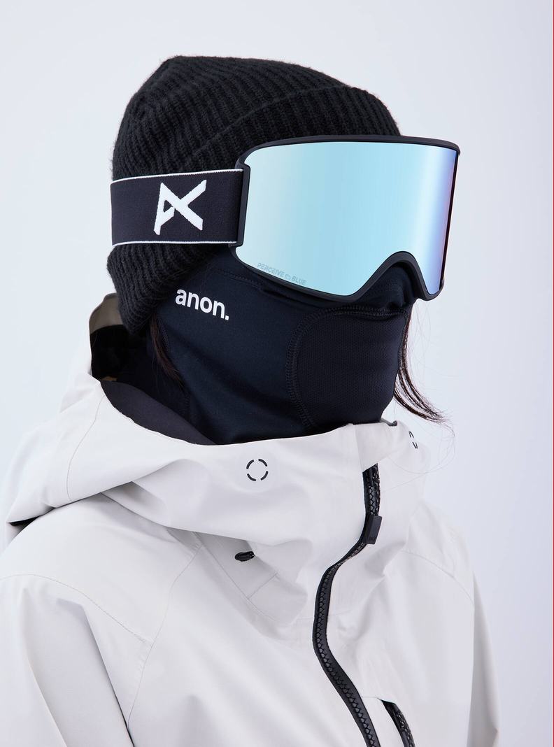 Burton Anon WM3 Goggles + Bonus Lens + MFI® Face Mask Okuliare Panske Čierne Modre Ruzove | 73504-ULYQ