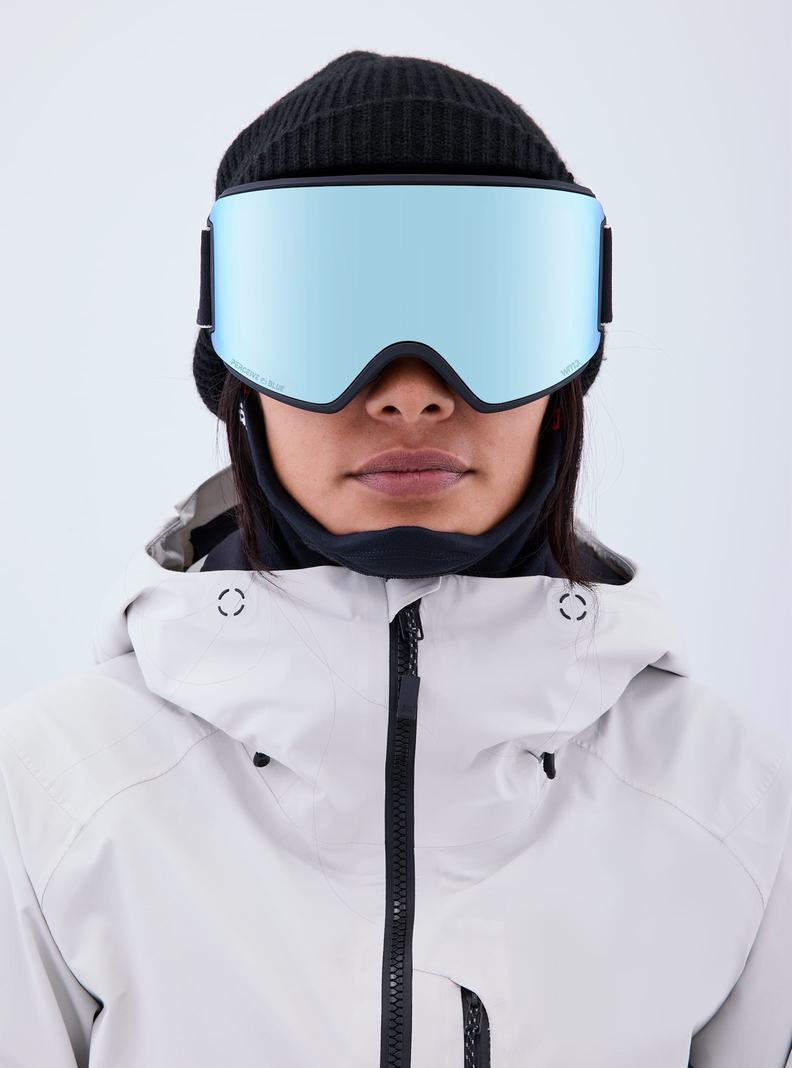 Burton Anon WM3 Goggles + Bonus Lens + MFI® Face Mask Okuliare Panske Čierne Modre Ruzove | 73504-ULYQ