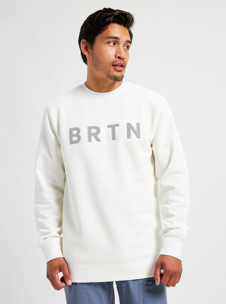 Burton BRTN Crew Mikina Panske Biele | 21805-HWTD