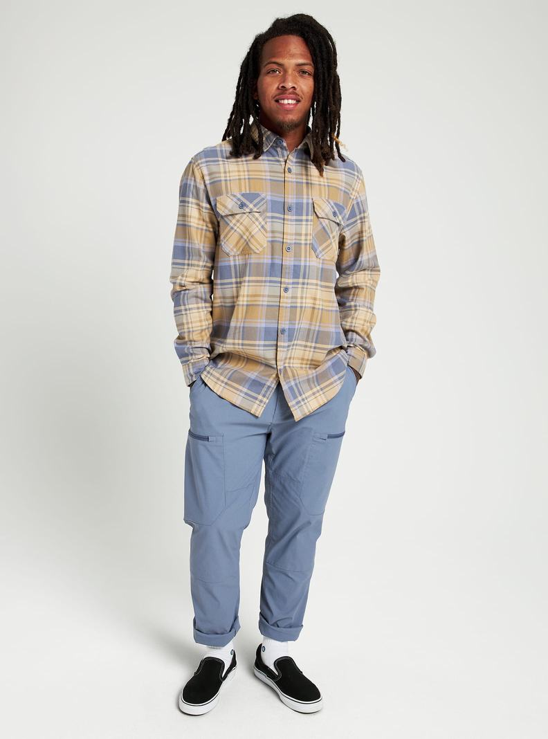Burton Brighton Flannel Košele Panske Hnedožltý Modre | 42560-FWLE