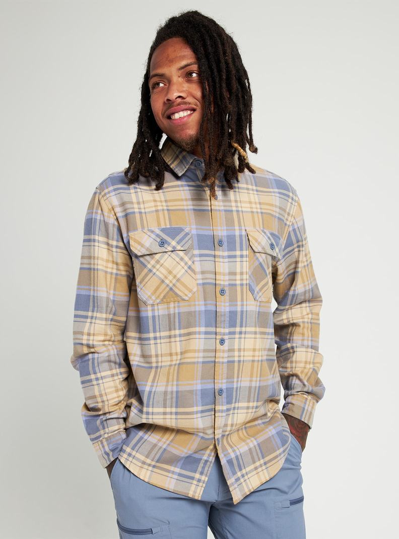 Burton Brighton Flannel Košele Panske Hnedožltý Modre | 42560-FWLE