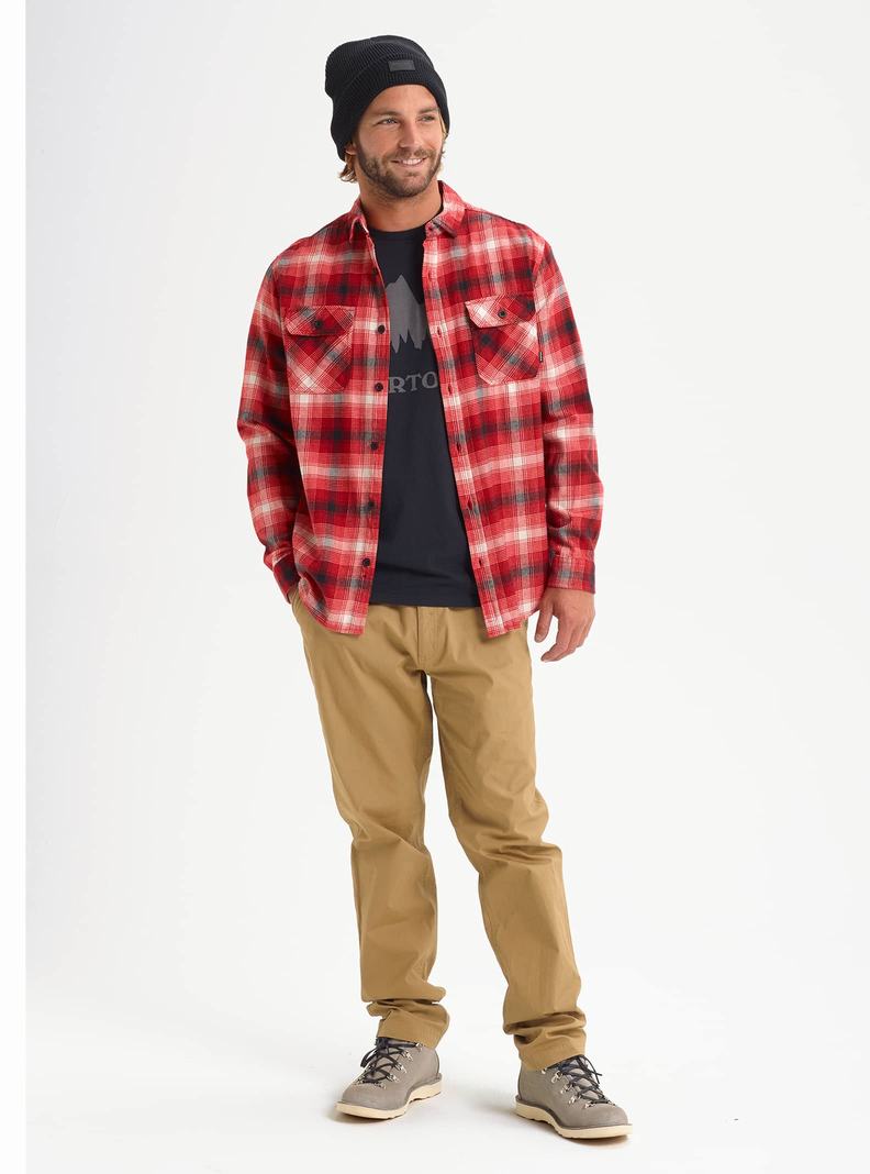 Burton Brighton Flannel Košele Panske Červené | 27536-XGJW