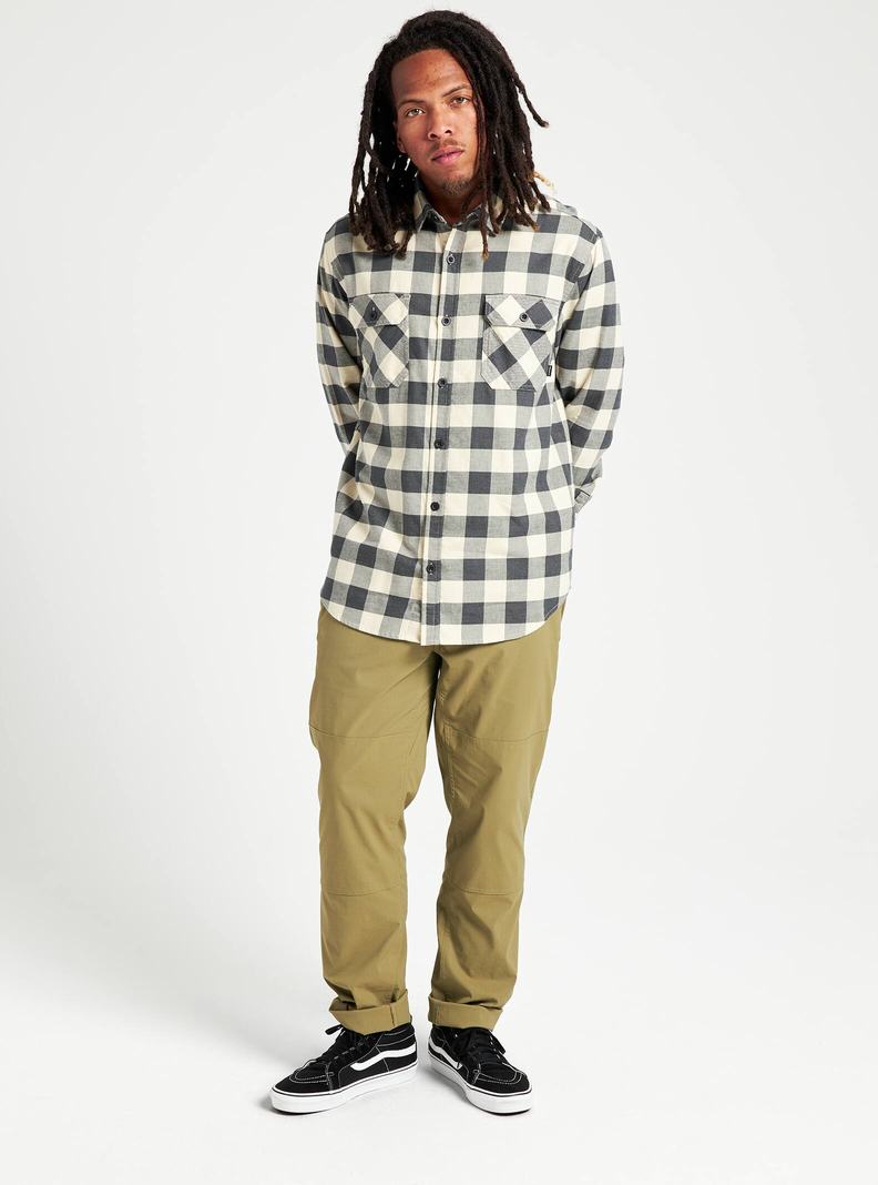 Burton Brighton Flannel Košele Panske Čierne Biele | 15964-TMKV