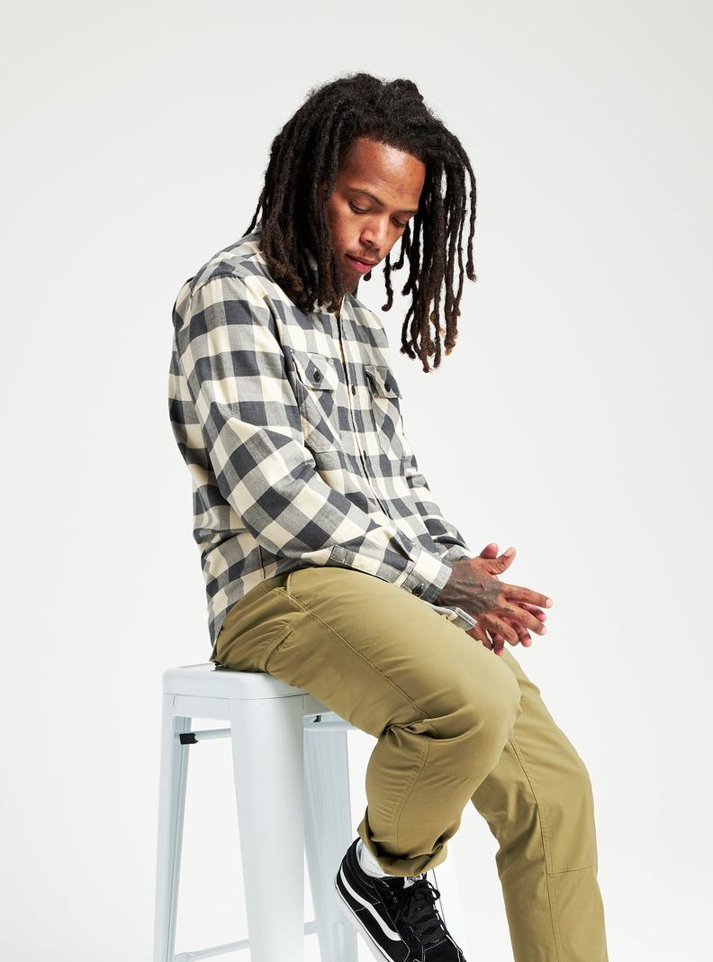 Burton Brighton Flannel Košele Panske Čierne Biele | 15964-TMKV