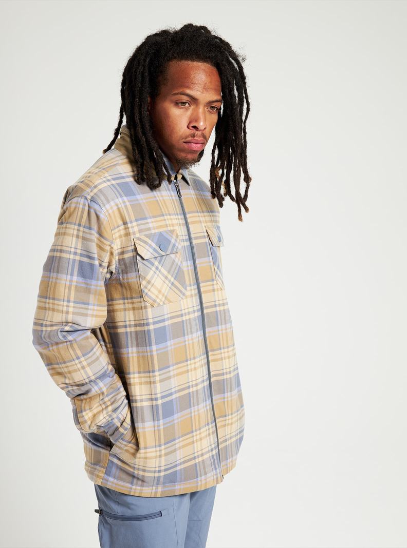 Burton Brighton Insulated Flannel Košele Panske Hnedožltý Modre | 90634-KFSD