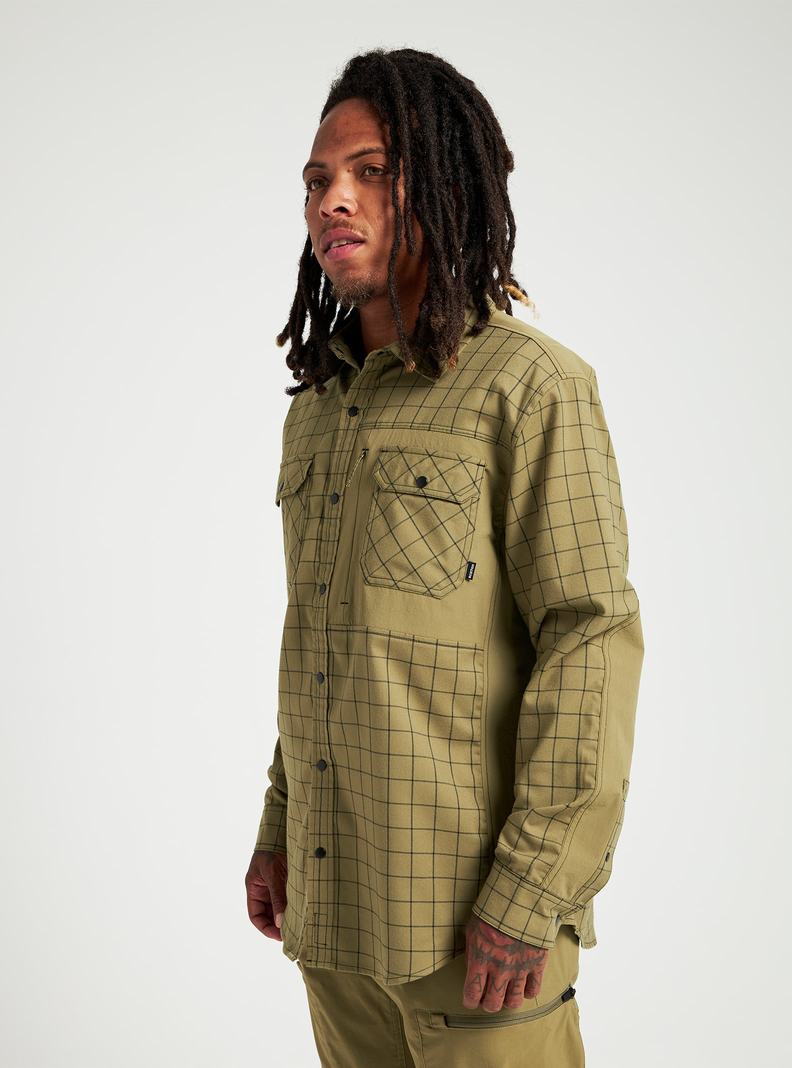 Burton Brighton Performance Flannel Košele Panske Olivovo Zelená | 40873-UZGR