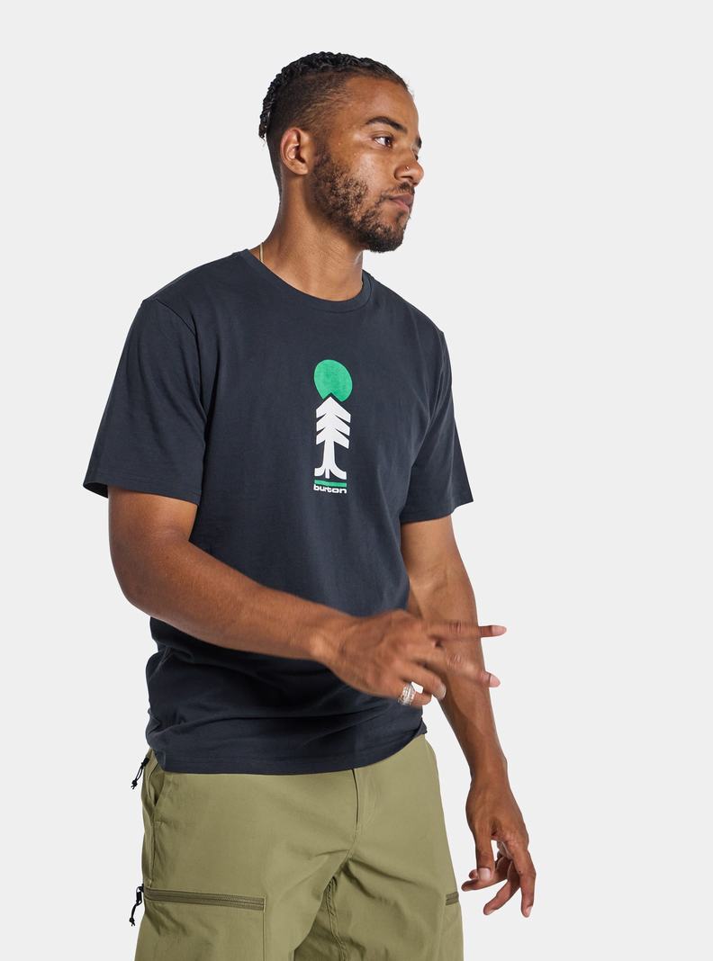 Burton Cartographer Kratke Sleeve Tričko Panske Čierne | 31568-YIUH