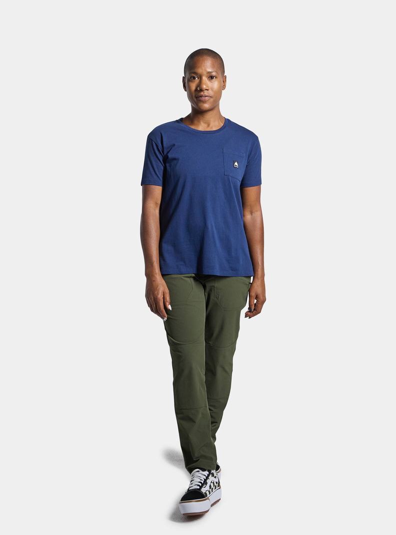 Burton Colfax Kratke Sleeve Tričko Damske Modre | 08692-CLIP