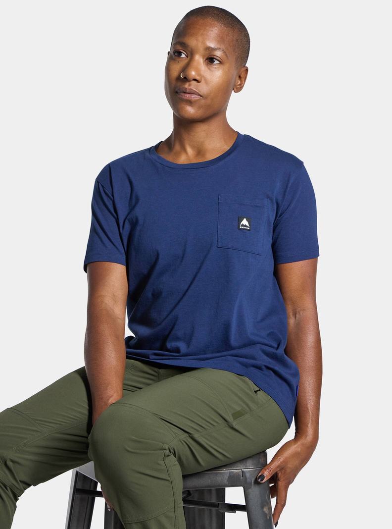 Burton Colfax Kratke Sleeve Tričko Damske Modre | 08692-CLIP