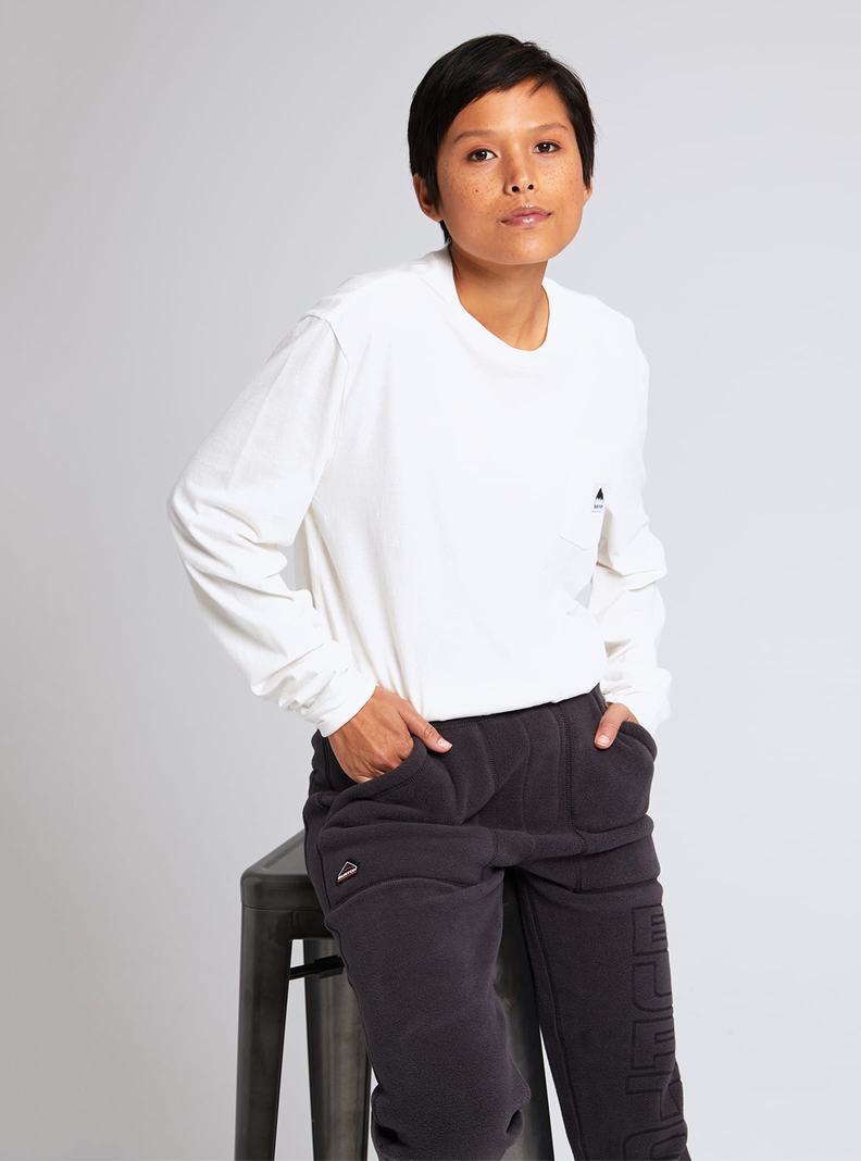 Burton Colfax Long Sleeve Tričko Damske Biele | 51732-NYLM