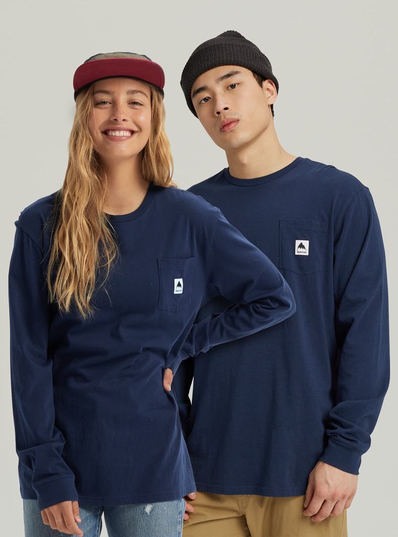 Burton Colfax Long Sleeve Tričko Panske Modre | 71526-YORB