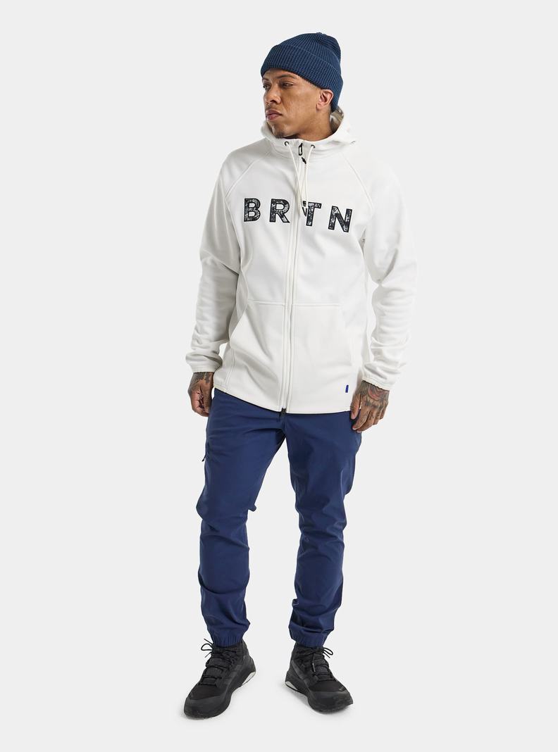 Burton Crown Weatherproof Full-Zip Fleece Mikina Panske Biele | 29643-KEBC