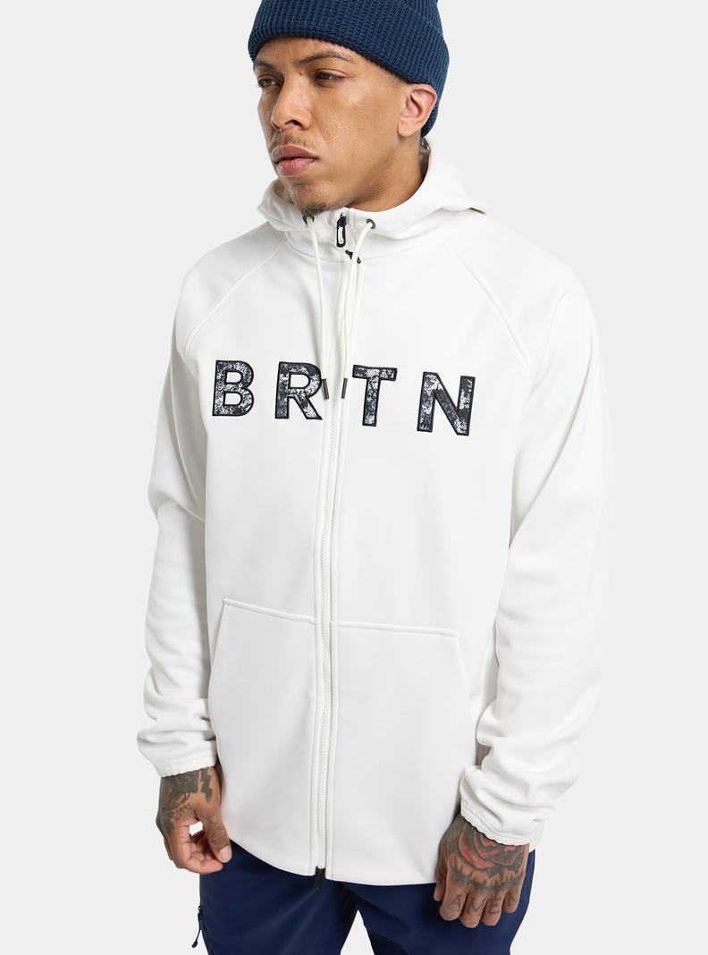 Burton Crown Weatherproof Full-Zip Fleece Mikina Panske Biele | 29643-KEBC