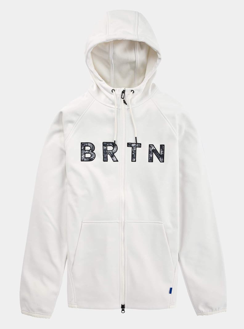 Burton Crown Weatherproof Full-Zip Fleece Mikina Panske Biele | 29643-KEBC