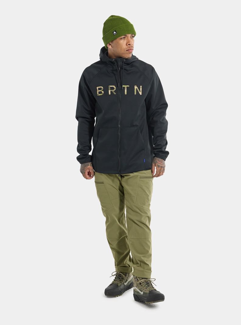 Burton Crown Weatherproof Full-Zip Fleece Mikina Panske Čierne | 38795-AYUH