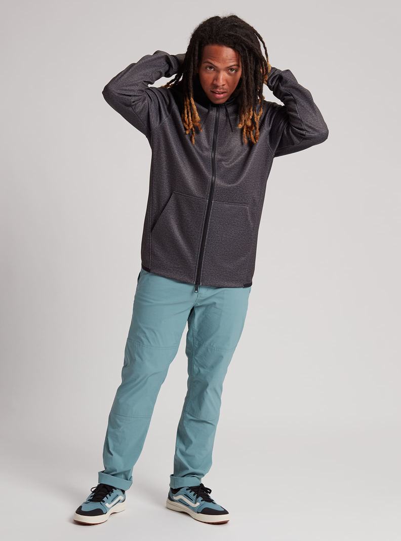Burton Crown Weatherproof Full-Zip Fleece Mikina Panske Čierne | 97324-PLSH
