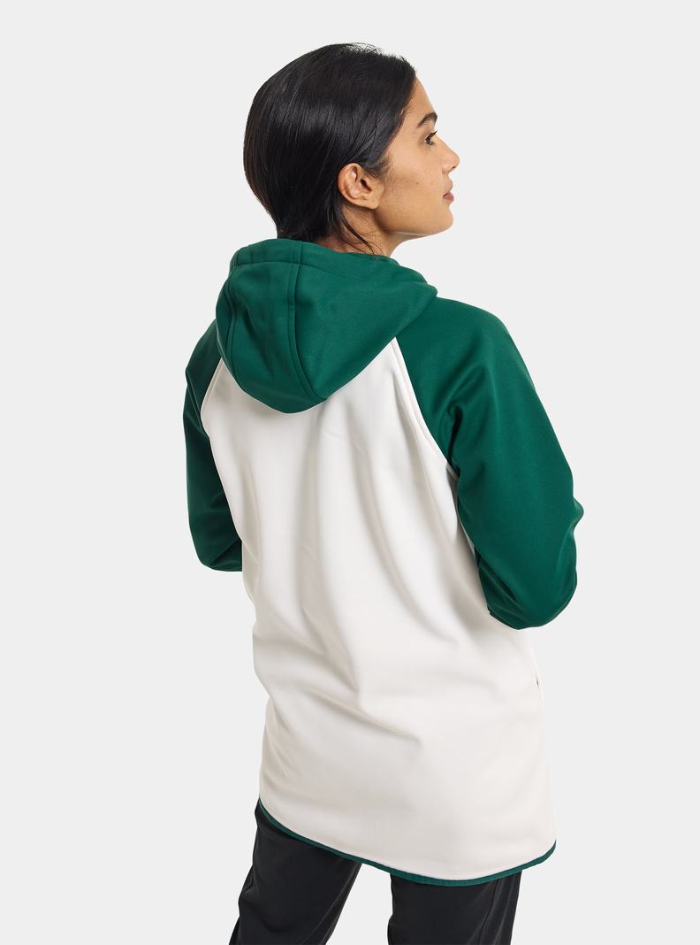 Burton Crown Weatherproof Long Full-Zip Fleece Mikina Damske Hnede Biele | 20697-NFIG