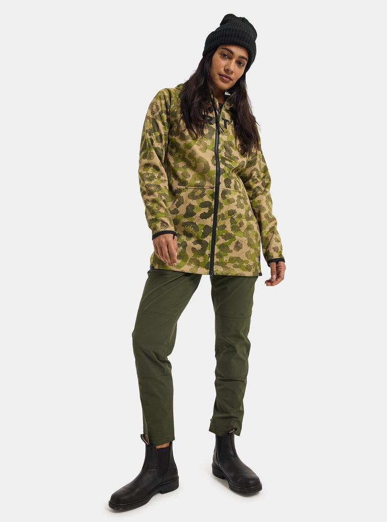 Burton Crown Weatherproof Long Full-Zip Fleece Mikina Damske Hnedožltý Zelene | 48370-UJEO
