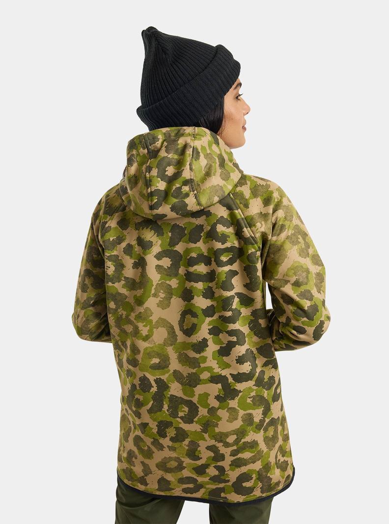 Burton Crown Weatherproof Long Full-Zip Fleece Mikina Damske Hnedožltý Zelene | 48370-UJEO
